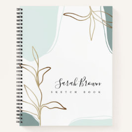 Abstrakte Minze und Moss Green Sketchbook Notizblock