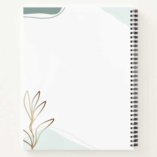 Abstrakte Minze und Moss Green Sketchbook Notizblock (Rückseite)