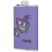 Abstrakte Mischmedien Art Vinyl Wrapped Flask Flachmann (Links)