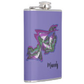 Abstrakte Mischmedien Art Vinyl Wrapped Flask Flachmann (Rechts)