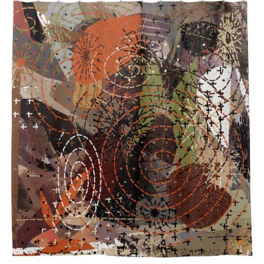 Abstrakte Mischmedienfarben Duschvorhang (Vorderseite)