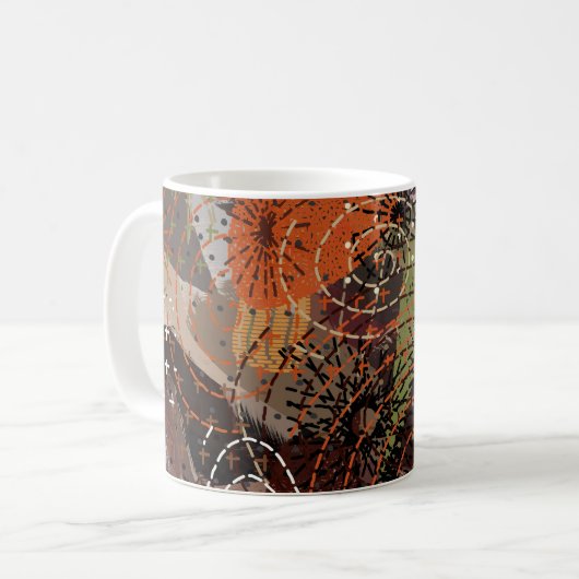 Abstrakte Mischmedienfarben Kaffeetasse (Vorderseite Links)