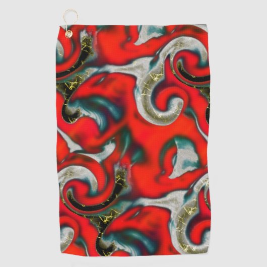 Abstrakte Mischung von rotem Farbverlauf auf graue Golfhandtuch (Vorderseite)