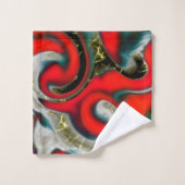 Abstrakte Mischung von rotem Farbverlauf über sand Badhandtuch Set (Waschlappen)