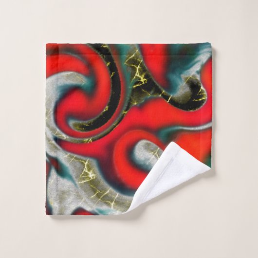 Abstrakte Mischung von rotem Farbverlauf über sand Badhandtuch Set (Waschlappen)