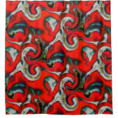 Abstrakte Mischung von rotem Farbverlauf über sand Duschvorhang (Vorderseite)