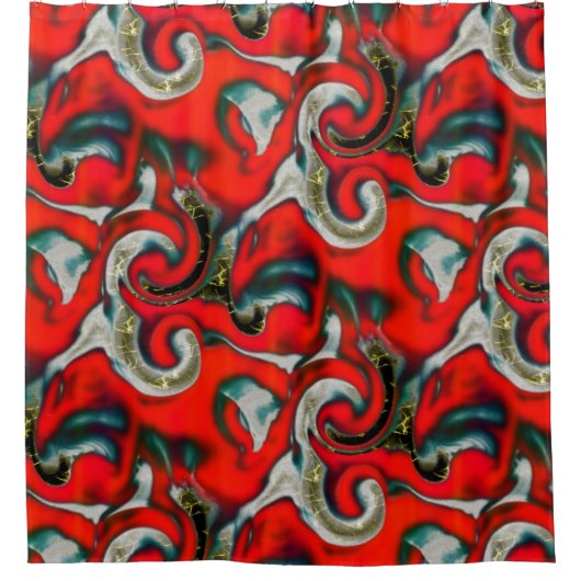 Abstrakte Mischung von rotem Farbverlauf über sand Duschvorhang (Vorderseite)