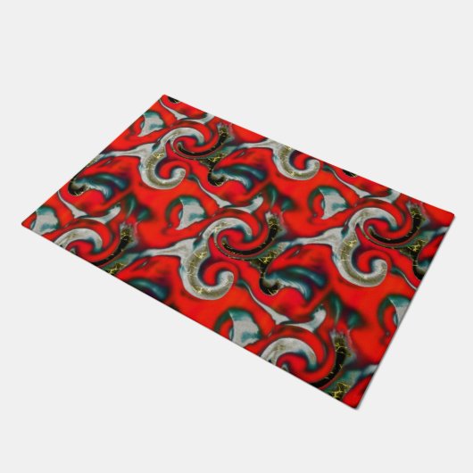 Abstrakte Mischung von rotem Farbverlauf über sand Fußmatte (Schrägansicht)