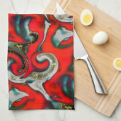 Abstrakte Mischung von rotem Farbverlauf über sand Geschirrtuch (Viertel Falte)