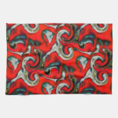 Abstrakte Mischung von rotem Farbverlauf über sand Geschirrtuch (Horizontal)