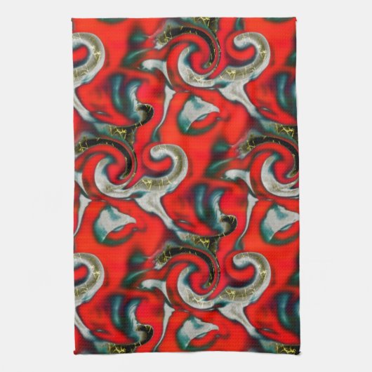 Abstrakte Mischung von rotem Farbverlauf über sand Geschirrtuch (Vertikal)