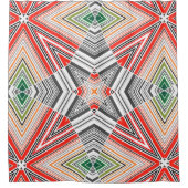 Abstrakte, mit Zierleisten ausgekleidete, gestreif Duschvorhang (Vorderseite)