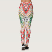 Abstrakte, mit Zierleisten ausgekleidete, gestreif Leggings (Rückseite)