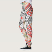 Abstrakte, mit Zierleisten ausgekleidete, gestreif Leggings (Links)