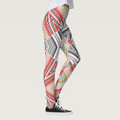 Abstrakte, mit Zierleisten ausgekleidete, gestreif Leggings (Rechts)