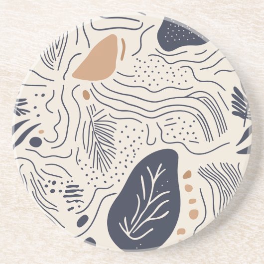 Abstrakte Mittelmeerwellen Sandstein Untersetzer (Vorne)