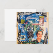 Abstrakte Mixed-Media-Collage Mitteilungskarte (Vorne/Hinten)