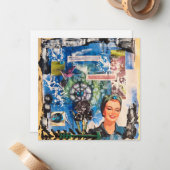 Abstrakte Mixed-Media-Collage Mitteilungskarte (Vorderseite/Rückseite Beispiel)