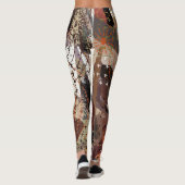 Abstrakte Mixed Media Earthy Autumnal Colors Leggings (Rückseite)