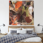 Abstrakte Mixed Media Earthy Autumnal Colors Leinwanddruck (Insitu (Schlafzimmer))