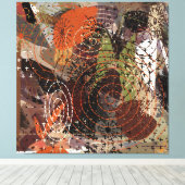 Abstrakte Mixed Media Earthy Autumnal Colors Leinwanddruck (Insitu (Holzboden))