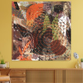 Abstrakte Mixed Media Earthy Autumnal Colors Leinwanddruck (Insitu (Wohnzimmer))