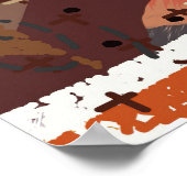 Abstrakte Mixed Media Earthy Autumnal Colors Poster (Ecke)