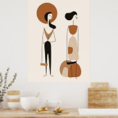 Abstrakte Modefiguren Wandkunst | Minimalistisch Poster (Küche)