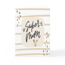 Abstrakte Modern Mother's Day Super Mama Sign Card
