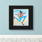 Abstrakte, moderne afrikanische Art Reggae Dancer Leinwanddruck (Insitu (Holzboden))