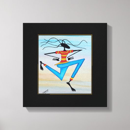 Abstrakte, moderne afrikanische Art Reggae Dancer Leinwanddruck (Vorderseite)