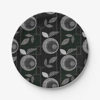 Abstrakte moderne Apfelfrucht verlasse geometrisch Pappteller