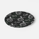 Abstrakte moderne Apfelfrucht verlasse geometrisch Pappteller (Schrägansicht)