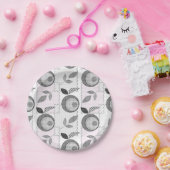 Abstrakte moderne Apfelfrucht verlasse geometrisch Pappteller (Party)