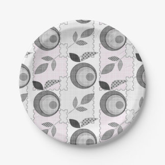 Abstrakte moderne Apfelfrucht verlasse geometrisch Pappteller