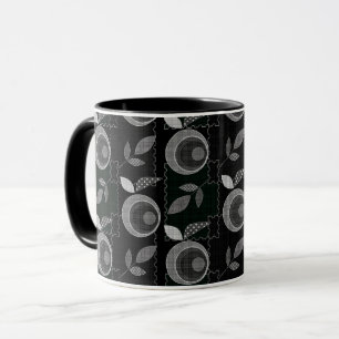 Abstrakte moderne Apfelfrucht verlasse geometrisch Tasse