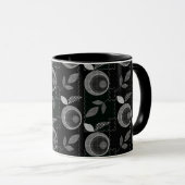 Abstrakte moderne Apfelfrucht verlasse geometrisch Tasse (VorderseiteRechts)