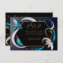 Abstrakte, moderne aquamarine, weiße Hochzeit