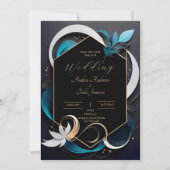 Abstrakte, moderne aquamarine, weiße Hochzeit Save The Date (Vorderseite)