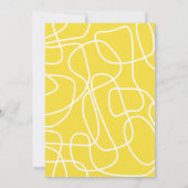 Abstrakte moderne Art Yellow Baby Dusche Einladung (Rückseite)