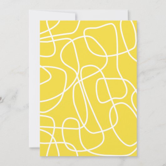 Abstrakte moderne Art Yellow Baby Dusche Einladung (Rückseite)