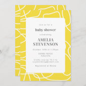 Abstrakte moderne Art Yellow Baby Dusche Einladung (Vorne/Hinten)