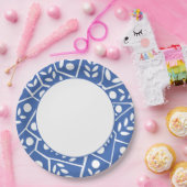 Abstrakte, moderne blaue Blätter Formen | Papierte Pappteller (Party)