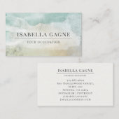 Abstrakte, moderne, blaugrüne Aquarellformen Visitenkarte (Vorne/Hinten)