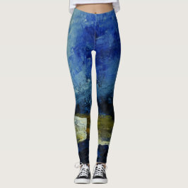 Abstrakte moderne Blue Art Custom Leggings
