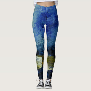 Abstrakte moderne Blue Art Custom Leggings
