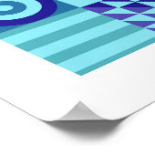 Abstrakte moderne Blues Grüntöne geometrische Form Poster (Ecke)