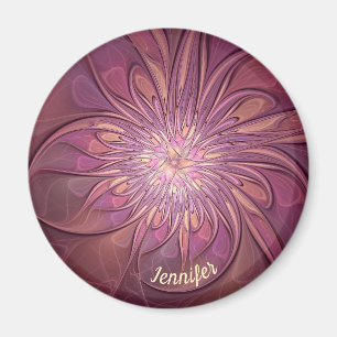 Abstrakte moderne Blumen-Fraktal-Beeren-Farben Nam Magnet