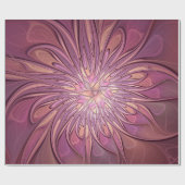 Abstrakte moderne Blumen-Fraktal-Kunst Beerentöne Geschenkpapier (Flach)