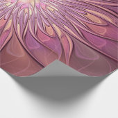 Abstrakte moderne Blumen-Fraktal-Kunst Beerentöne Geschenkpapier (Ecke)